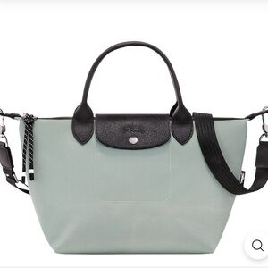 Longchamp Black and Green Crossbody Bag with Detachable Strap